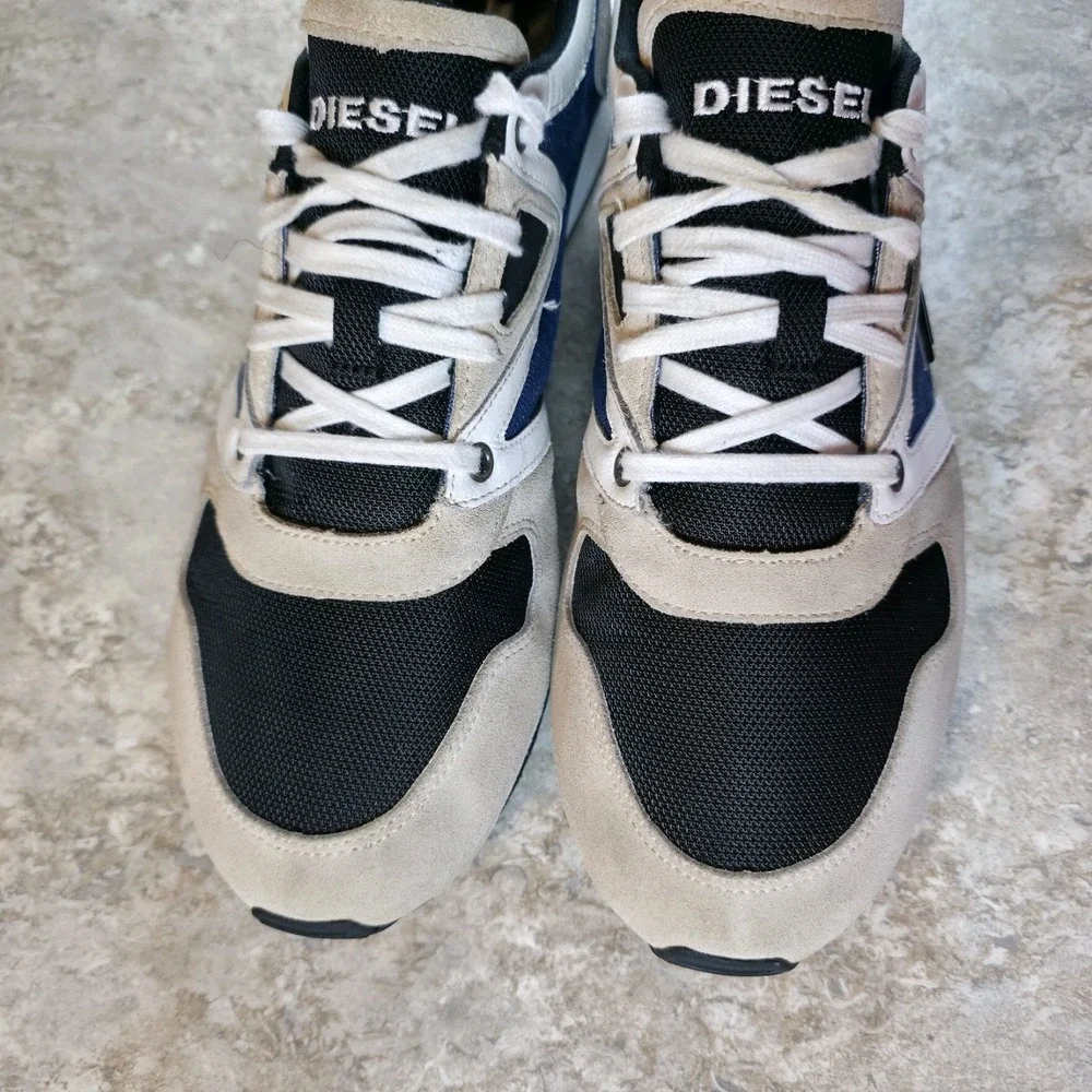 Diesel E-Boojik Shoes Mens Sneakers Size 11 Blue Black White Suede *Barely Worn.